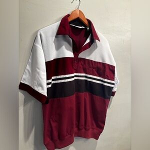 Burgundy and Black Shirt size large vintage men’s short sleeve polo  classic